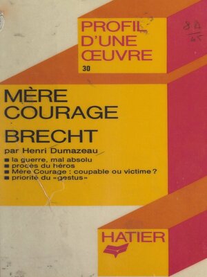 cover image of Mère courage, Brecht